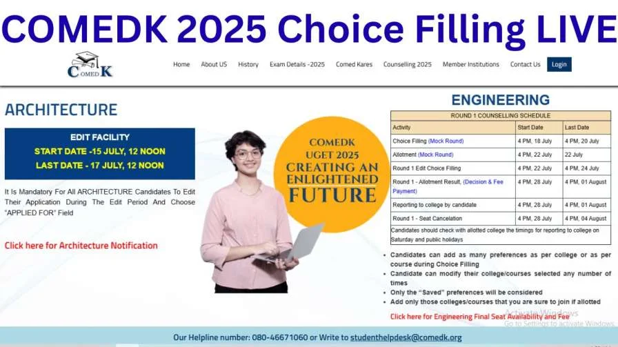 COMEDK 2025 Choice Filling LIVE