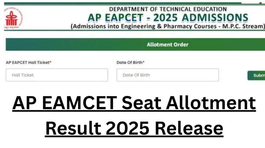 AP EAMCET Seat Allotment Result 2025 Release